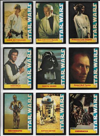 Vintage 1977 Star Wars Wonder Bread Complete 16 Card Set