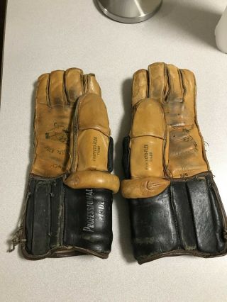 Rare Vtg 50s 60s Franklin Leather Pro Hockey Gloves Model Hg4