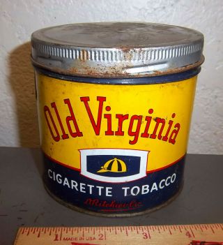Vintage Old Virginia Tobacco Tin Great Graphics,  Empty,  Imperial Tobacco Canada
