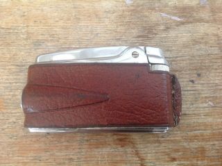 Vintage Ronson Varaflame Leather Bound Lighter - In