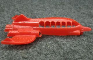 1950s Space Rocket Ship Toy Hard Plastic Unknown Maker Vintage 4.  75 " Red