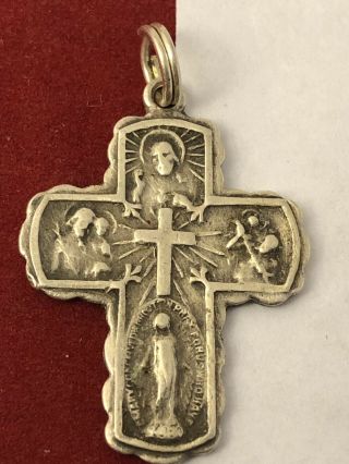 Most Exquisite Vintage Sterling Silver 2 Sided Rosary Cross Pendant 081919id