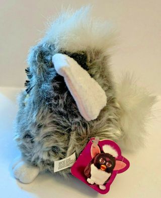 1998 Vintage Tiger Electronics Furby With Tag Gray & White - Pink Ears 70 - 800 2