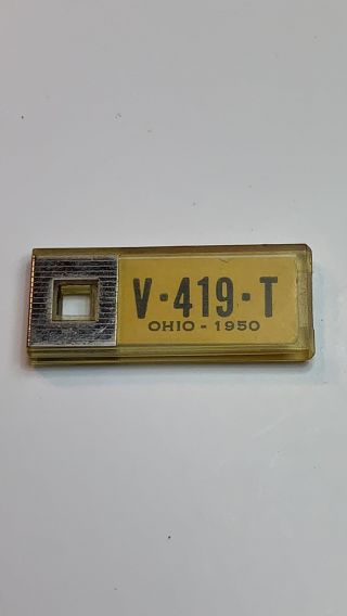 Vintage 1950 Ohio Dav Mini Keychain License Plate Matched (v 419 T)