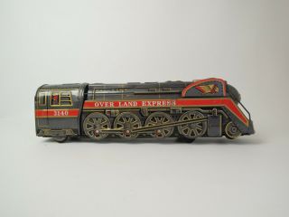 Vintage Battery Operated Tin Train Overland Express Toys Trademark Japan 3140