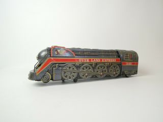 VINTAGE BATTERY OPERATED TIN TRAIN OVERLAND EXPRESS TOYS TRADEMARK JAPAN 3140 3