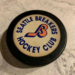 Vintage Official Whl Puck Seattle Breakers Hockey Club Western Hockey League