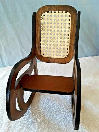 Vintage Wicker Back Wooden Rocking Chair for 18 