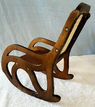 Vintage Wicker Back Wooden Rocking Chair for 18 
