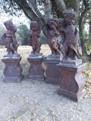 Fantastic Aged Garden Statue Of Spring On Stand.  All Seasons Available.  4 Of 4