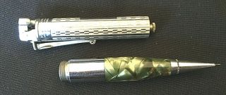 Vintage Ronson Penciliter,  Mechanical Pencil & Lighter “Pearl Green” c1935 2