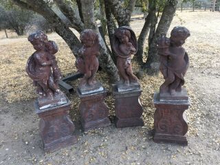 Fantastic Aged Garden Statue Of Fall On Stand.  All Seasons Available.  2 Of 4