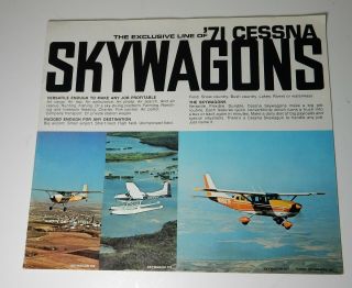 1971 Cessna Skywagons Airplane Factory Sales Brochure