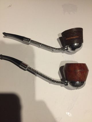 2 Vintage Dr.  Grabow Viking Screw - On Bowl Tobacco Bent Smoking Pipe