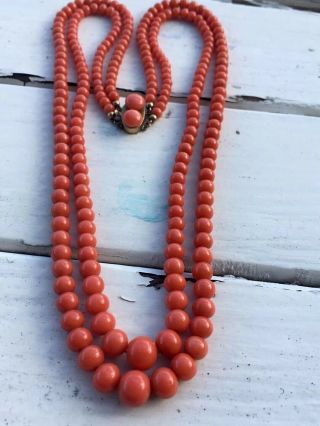 Antique Old Natural Red Coral Necklace Other Turqoise Gold Jewelry