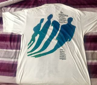 David Bowie Vintage TIN MACHINE Men ' s XXL T - Shirt - 1989 Tour T - Shirt (Supatees) 2