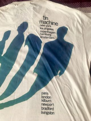 David Bowie Vintage TIN MACHINE Men ' s XXL T - Shirt - 1989 Tour T - Shirt (Supatees) 3