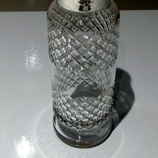 20th Century George V Sterling Silver & Glass Cocktail Shaker Birmingham 1927