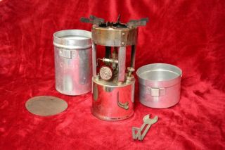 Vintage Coleman No 530 B46 Gi Pocket Camp Stove Kit With Cannister,  Accessories