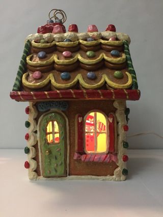 Vintage Kurt Adler Lighted Porcelain Gingerbread House