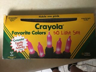 Vintage Crayola Favorite Colors Tickle Me Pink 50 String Christmas Party Lights