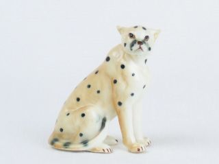 Hard To Find Vintage Bone China Sitting Cheetah Figurine Glossy