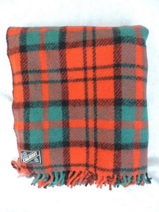 Lovely Vintage Killarney Wool Blanket Tartan Plaid 61 X 68 Ireland