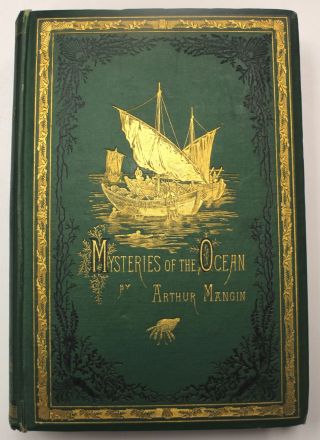 Antique Mysteries Of The Ocean Hardback Book By Arthur Mangin 1875 - R38