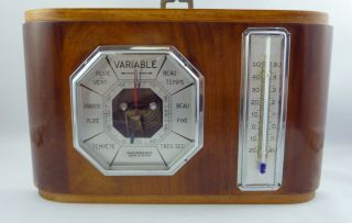 Rare Antique French Weather Station Barometer Thermometer Manufrance St.  Etienne