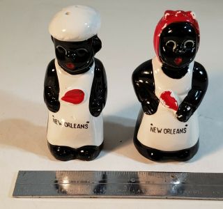 Vintage Black Americana Salt And Pepper Shakers Set Uncle Moses And Aunt Jemima