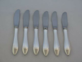 Set Of 6 Reed & Barton Sterling Silver Pointed Antique Butter Spreaders