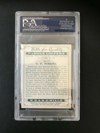 1930 W.  D.  & H.  O.  Wills Famous Golfers: T P Perkins 17 PSA Grade 7 2