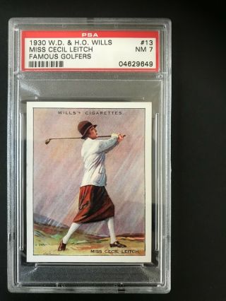 1930 W.  D.  & H.  O.  Wills Famous Golfers: Miss Cecil Leitch 13 Psa Grade 7