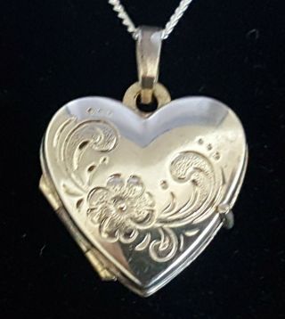 Sterling Silver Vintage Art Deco Antique Heart Shape Locket B