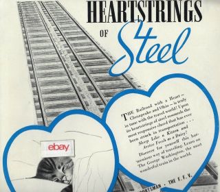 Chesapeake & Ohio Railroad Lines Heartstrings Of Steel Sleep Like Kitten 1937 Ad