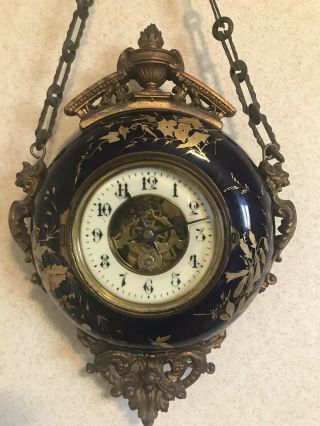 Antique 19th Century French Hanging Clock Henri - Eugene Farcot Famous Clock Maker