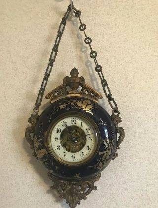 Antique 19th Century French Hanging Clock Henri - Eugene Farcot Famous Clock Maker 2