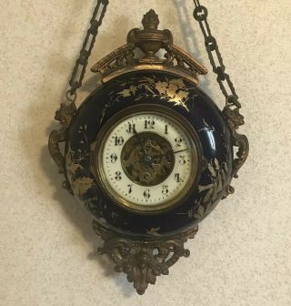 Antique 19th Century French Hanging Clock Henri - Eugene Farcot Famous Clock Maker 3
