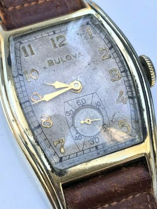 Vintage 1940 ' s Bulova 15 jewel gents watch.  Running Keeps time 2