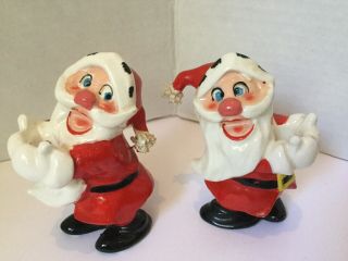 Vintage Kreiss Psycho Crazy Santa Candleholders.  Japan