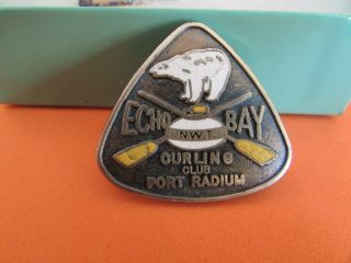 Very Rare Vintage Port Radium N.  W.  T.  Echo Bay (mine) Curling Club Pin