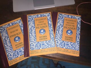 Set Of 3 Mcguffey’s Eclectic Readers And Primers Hardback
