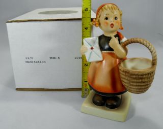 Vintage Hummel Goebel Figurine Meditation Girl Basket Tmk - 5 13/0 5 1/4 " Tall