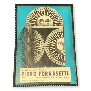 Vintage Framed Piero Fornasetti Poster