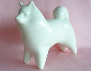 Akita Inu Ceramic Sculpture /japanese Vintage Akita Dog Statuette No.  S1215