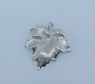 Hsb Harry S Bick Sterling Silver Large Leaf Brooch Pin Vintage Jewelry