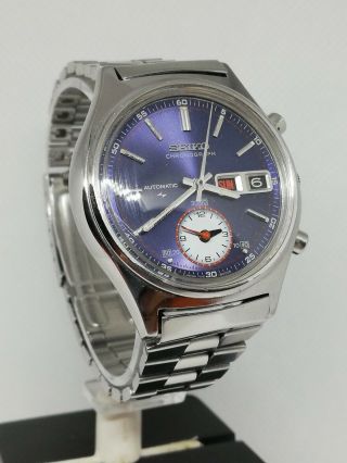 Reloj Seiko Vintage Cronógrafo 7016 - 8001 Automático Blue Purple