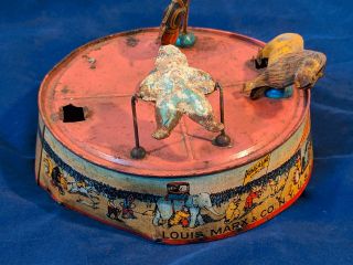 Ring - A Ling Circus Early Louis Marx Toy Wind Up Tin Litho Carnival Vtg Antique