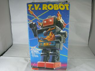 Vintage Walking Tv Robot Battery Operated