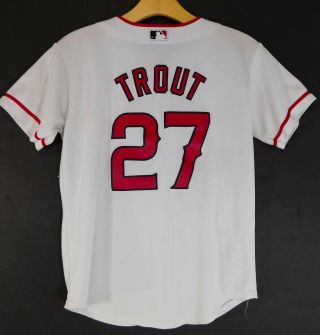 Los Angeles Angels Mike Trout 27 Jersey Sewn Logo Mlb Majestic Youth Medium